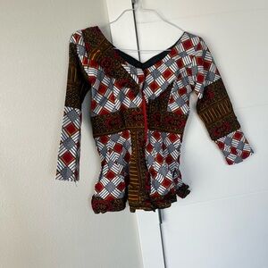 Multicolor Patterned Women's Top